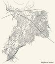 Street roads map of the district KaÃÅ¸ÃÂ±thane of Istanbul, Turkey Royalty Free Stock Photo